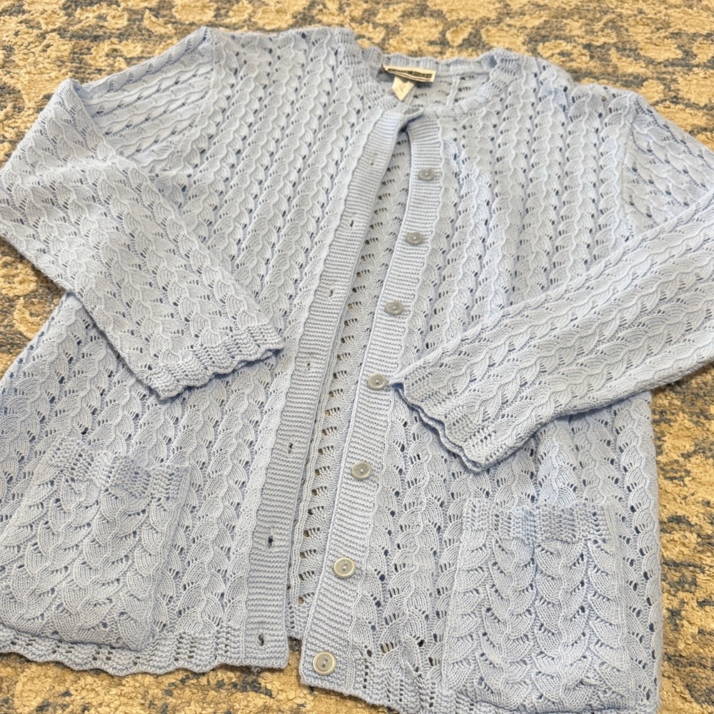 Vintage Carly Blake babe blue 1X cardigan